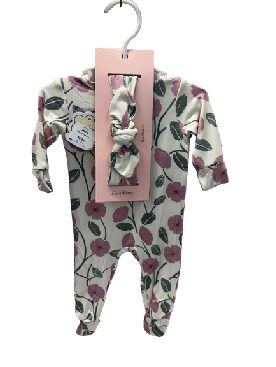 Everly Grey Baby Outfit & Bow Set (Honeybloom)