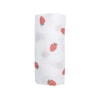 Lulujo Strawberry Muslin Swaddle